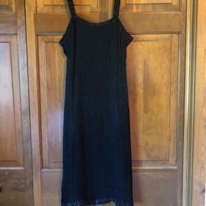 Black Formal Beaded Dress - Short/Mid-Length